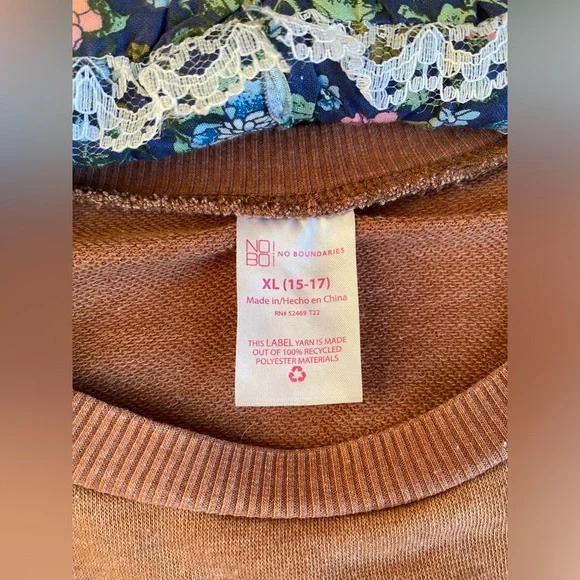 Juniors Graphic French Terry Cloth Top - Picture 3 of 3